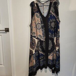 Silky paisley print handkerchief dress